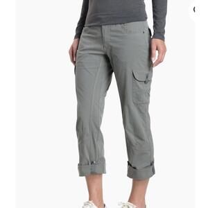Kuhl Womens 12 REG Splash Roll-Up Pants Tan/Gray Cargo Pants Hiking Outdoor